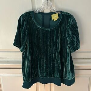 Maeve Emerald Green Velvet Top XXS